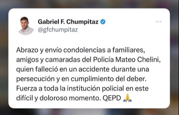 JosManuelOrdez6's tweet photo. "Fuerza a toda la la institución policial en este difícil y doloroso momento" QEPD🙏 @gfchumpitaz🇦🇷 Diputado Nacional por Santa Fe #ProSantaFe #JuntosPorElCambio🇦🇷 https://t.co/Ff8VcqYyUC