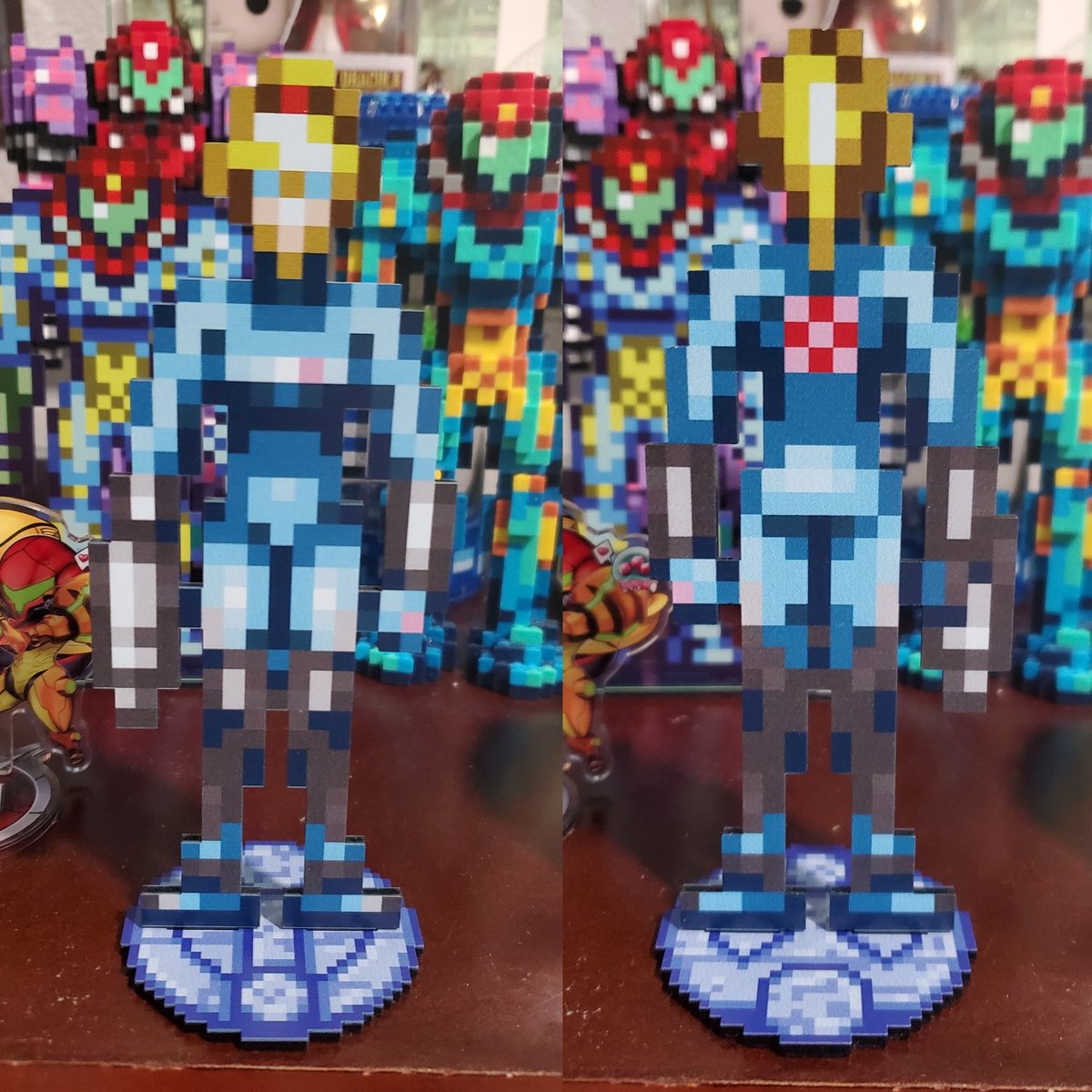 MetroidDatabase's tweet photo. Welcome to the family, ZSS!
Can I just for a sec? Unbelievable work from the masters of acrylic sprites, @thepixelizedprincess. Exclusively sold by MDB. 
[GET YOURS: 4/10 12PM CST] 
+Complimentary holographic pixel stickers! #metroid #samus #zerosuitsamus https://t.co/utAbaLy6NX