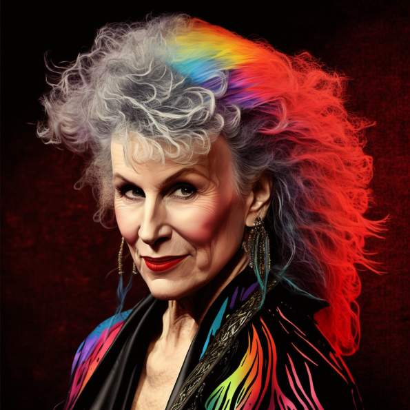 With my post about Susanna Moodie, who inspired Margaret Atwood, a lot of people asked for an Atwood post.

Atwood has published 18 novels, 11 books of short fiction, 8 children's books &amp; two graphic novels. 

Here she is as a hair metal singer in the 1980s.