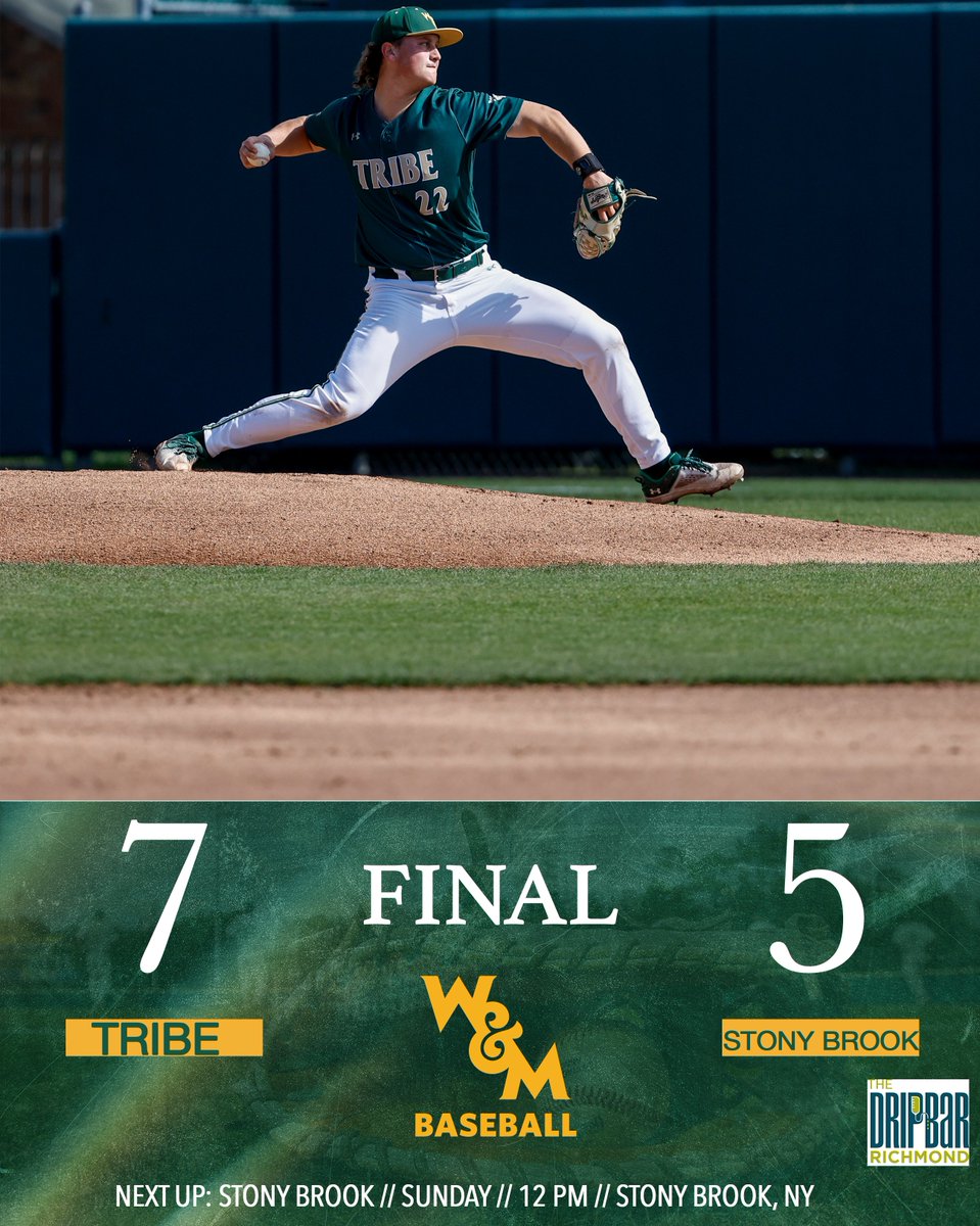 WMTribeBaseball's tweet photo. 8️⃣Straight wins.
4️⃣Straight series wins. 
3️⃣Straight CAA series wins. 
1️⃣Chance for a sweep on Sunday. 

The boys are buzzin. 

https://t.co/Woissv5nQB https://t.co/l1IZYfDW1R