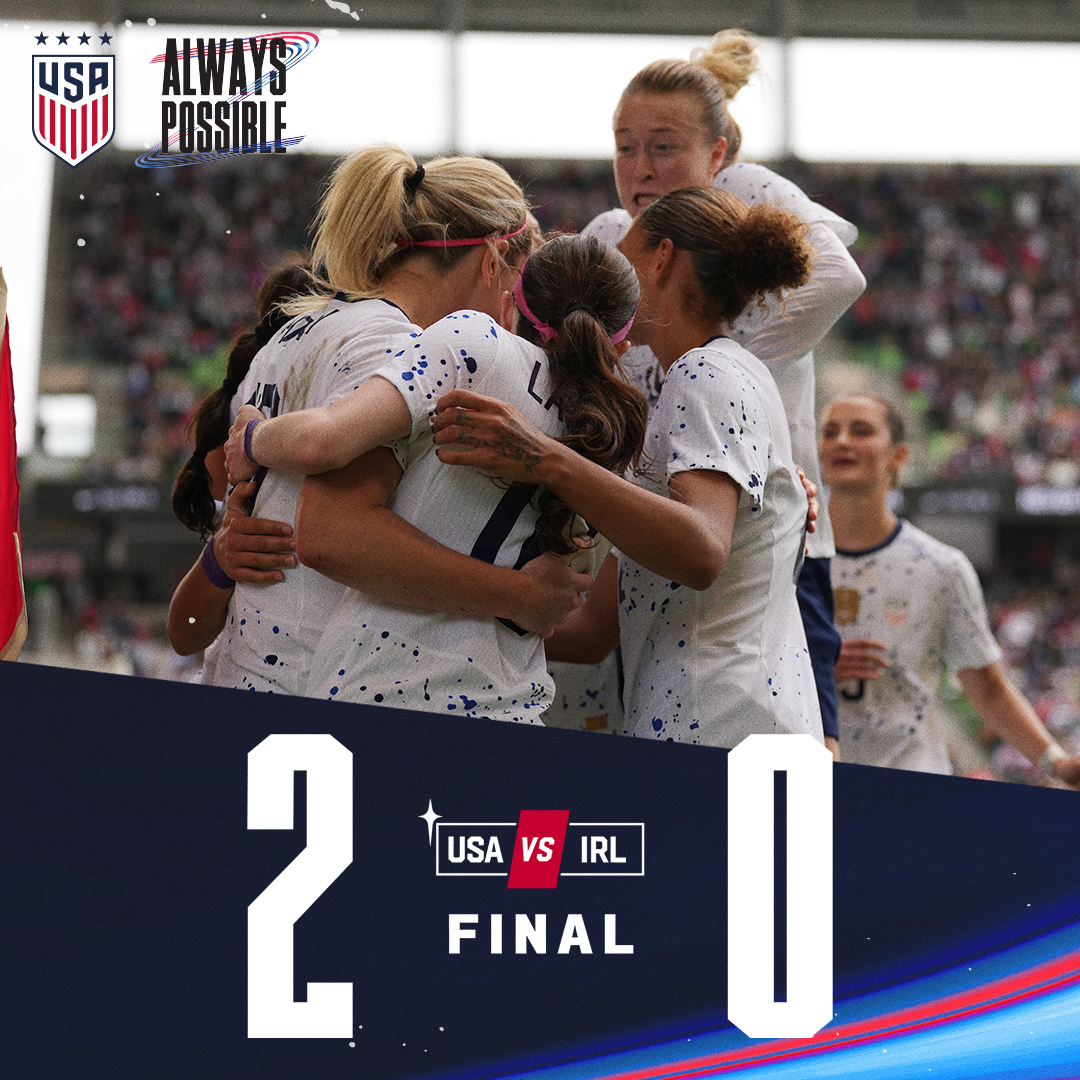 FINAL IN AUSTIN!!!! 

🇺🇸 USA 2 - 0 IRL 🇮🇪 

#AlwaysPossible | #TodoEsPosible