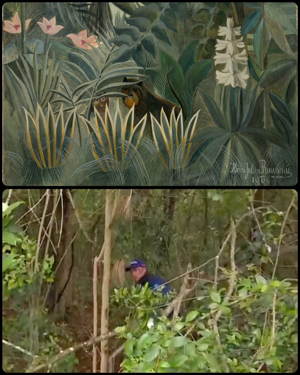 ArtButSports's tweet photo. The Equatorial Jungle, by Henri Rousseau, 1909 https://t.co/cKmJseDKO1