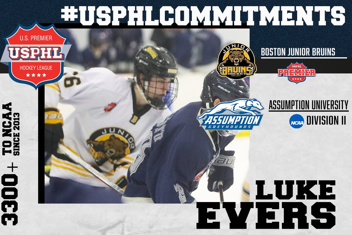 #USPHLCommitments: Congratulations to the <a href="/juniorbruins/">Junior Bruins Hockey</a>' Luke Evers, a Worcester native heading to Worcester's own <a href="/NCAAIceHockey/">NCAA Ice Hockey</a> Division II <a href="/AssumptionMHKY/">Assumption University Men's Ice Hockey</a> for 2023-24! Best of luck, Luke!

Set Your Path To College Hockey at USPHLPremier.com!

bit.ly/CommitEvers