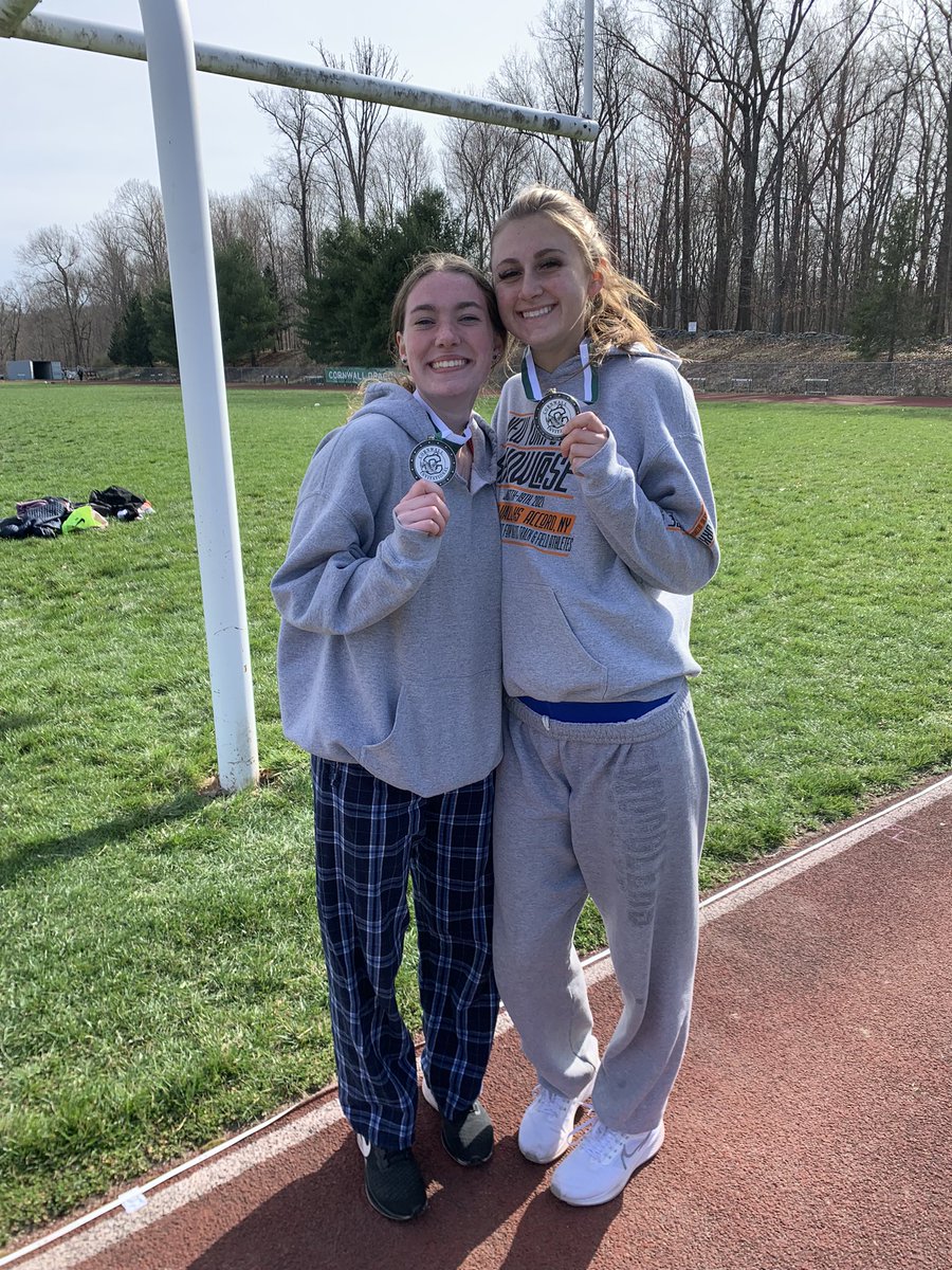Juniors Reilly St. Lawrence and Lily Notebook place second overall and earn themselves a silver medal in the pole vault team relay at the Dragon Relays! Well done Gladiators! <a href="/GCSDAthletics/">Goshen Athletics</a>