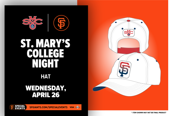 GaelAlumni's tweet photo. SMC Night at the Giants is coming up quick! 

Order your tickets and reserve your cobranded hat 🧢 before they sell out! https://t.co/kONRk79Ffw

Wednesday April 26 
5p no-host pregame party at The Local Tap
6:45p Giants vs. Cardinals first pitch https://t.co/wajFYIjain
