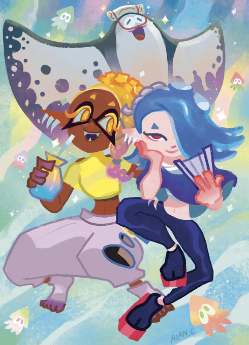 Here's a better look at my Deep Cut inspired postcard print for April! Preorders are live on my K0fi :) 