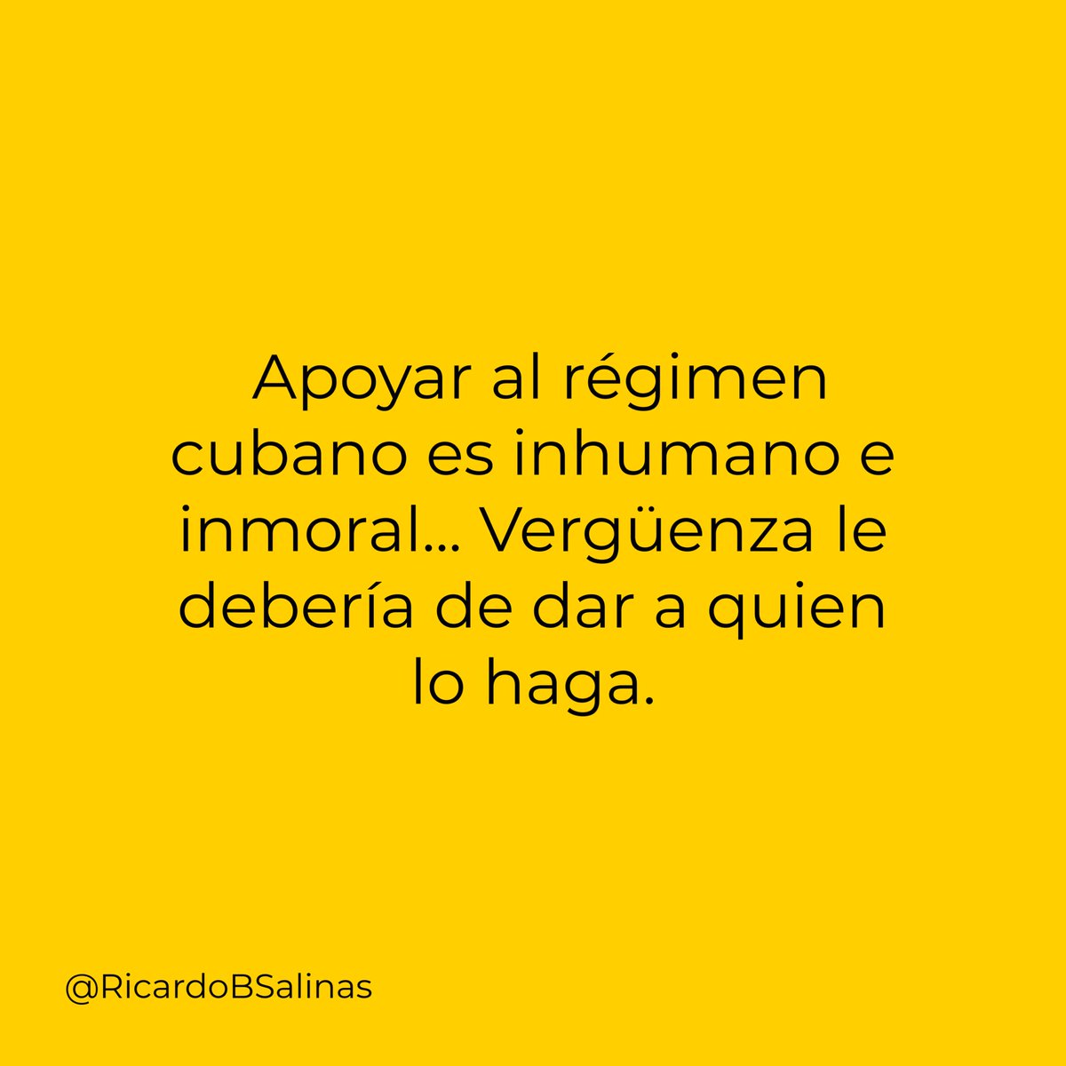 Bueno, antes de irme a descansar les dejo una reflexión personal:

No es lo mismo apoyar al pueblo Cubano, que al RÉGIMEN opresor 😌😎.