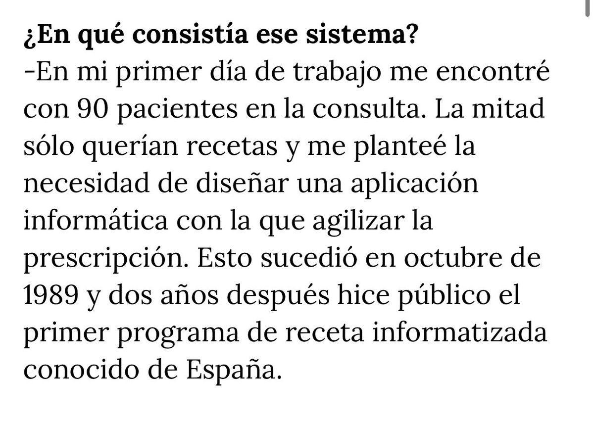 Zgancedo's tweet photo. En memoria.
Informática y Salud
2009 Fernando Alonso @Bolaredo 
Y…1989, aplicación informática para la cumplimentación y control de prescripción repetida en pacientes incluidos en Programa de Largo Tratamiento (hoy crónicos). Programa TIEMPO
https://t.co/l551GLevcG https://t.co/sPUdnjuZHY