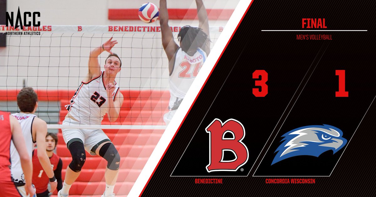 MVB  <a href="/BenUMensVB/">BenU Mens Volleyball</a> topped Concordia Wisconsin in four sets to earn a share of the NACC Title and the top overall seed in the tournament