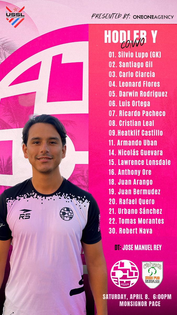 hodlermiamifc's tweet photo. 🚨 Jose Manuel Rey's 19-player roster for today's epic match! #HodlerMiamiFC #USSL #Soccer https://t.co/yrnPBUHXkg