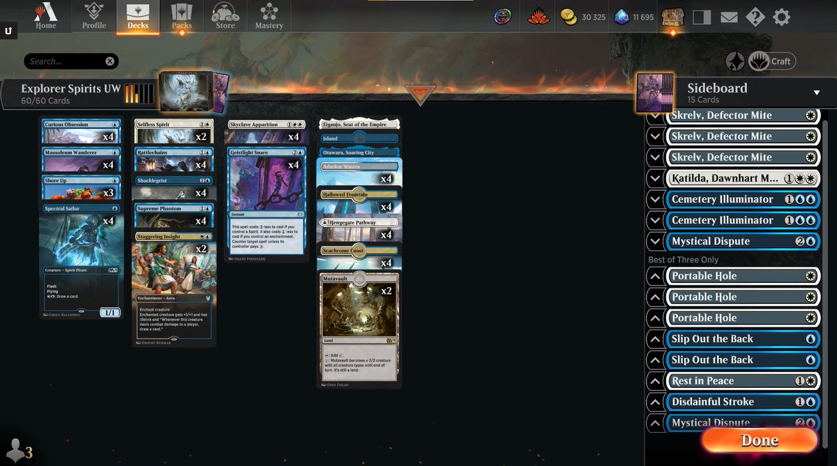 coraamoore's tweet photo. Did the thing! Explorer Metagame challenge 7-0 with Azorius Spirits, only very slightly modified from Daniel Kristoff's list from the PT. Huge fan of Cemetery Illuminator, came in for most games to try to keep things fair.

@fireshoes https://t.co/yFKXblqWHE