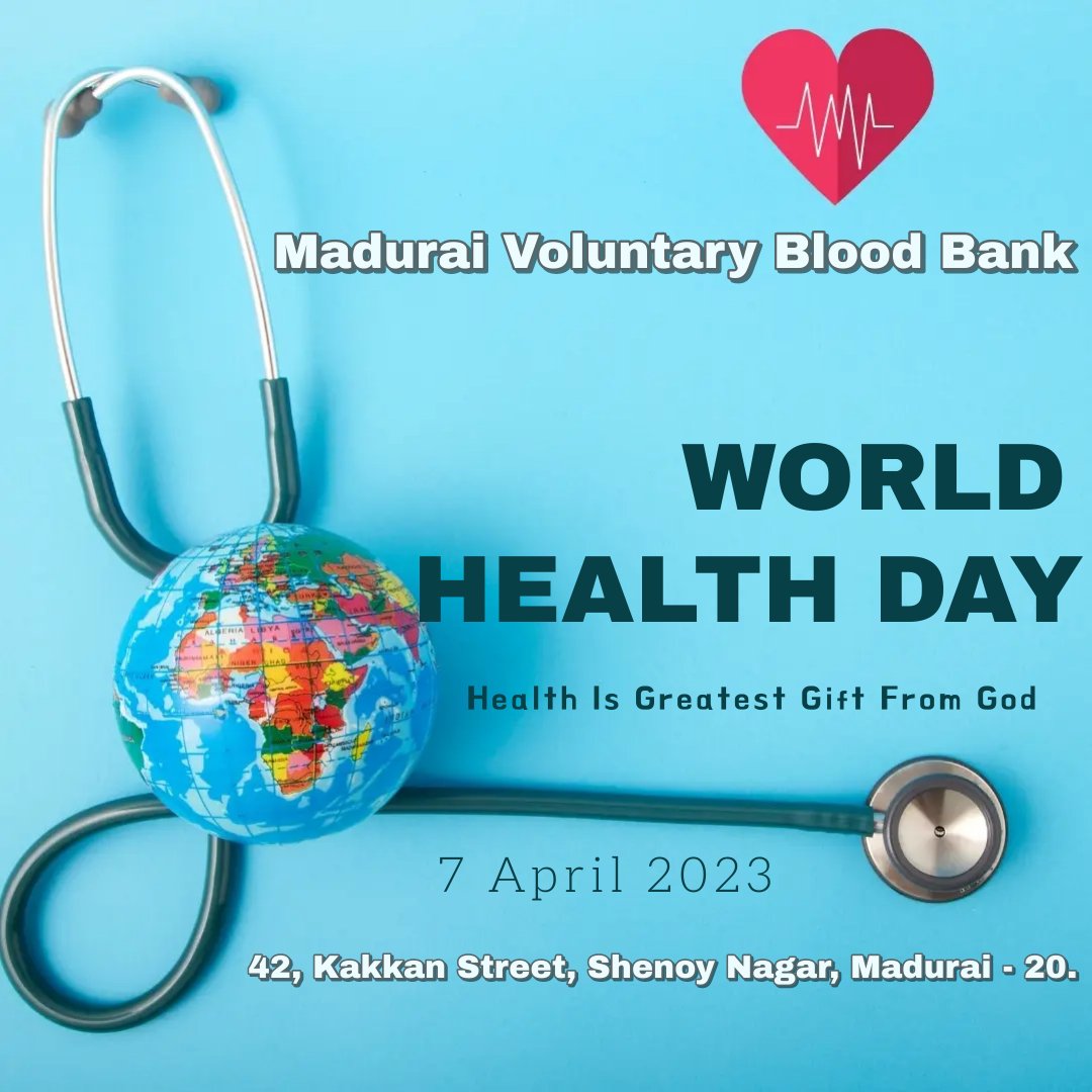 MVBloodBank's tweet photo. #worldhealth    
#WorldHealthDay2023     

#MaduraiVoluntaryBloodBank #MaduraiBloodBank
#VoluntaryBloodBank #BloodBank #MaduraiVoluntaryBloodDonors 
#MaduraiBloodDonors https://t.co/SGb2U7By8O