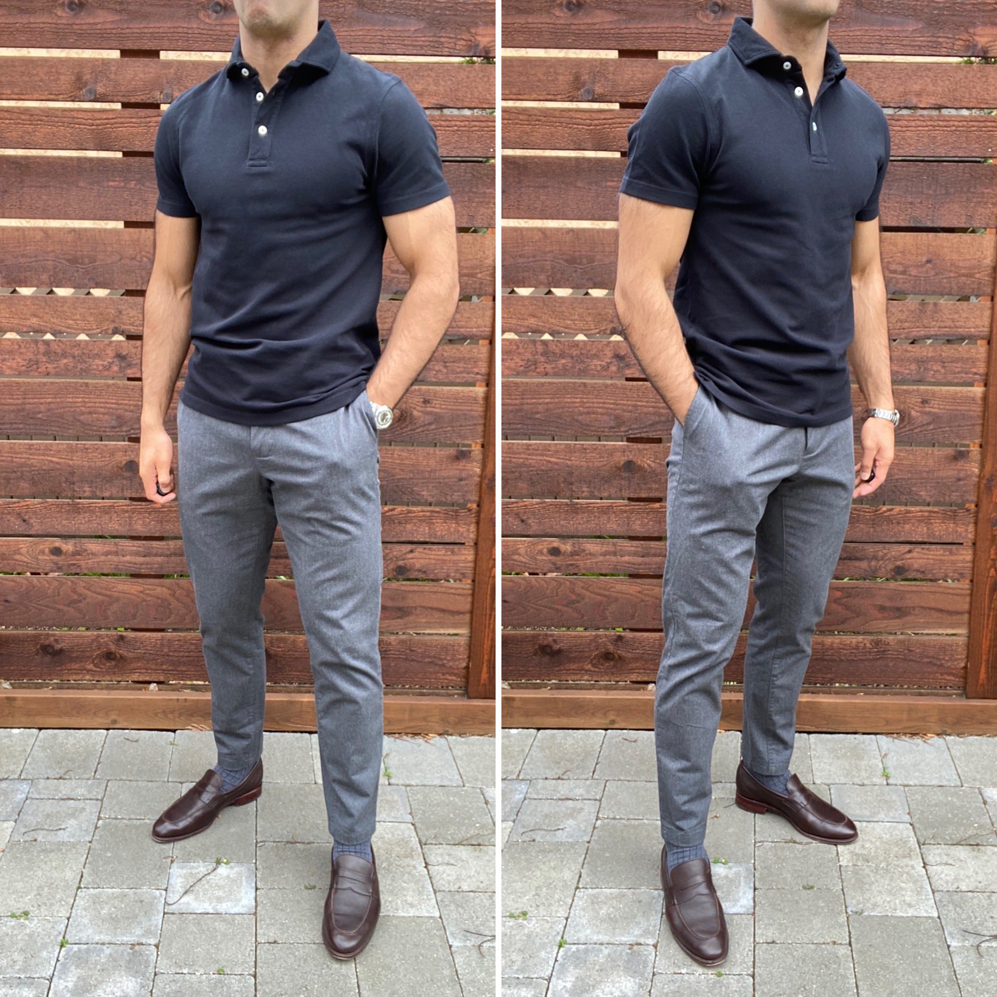 Grey Dress Pants with Black Polo Outfits For Men (18 ideas & outfits) |  Lookastic