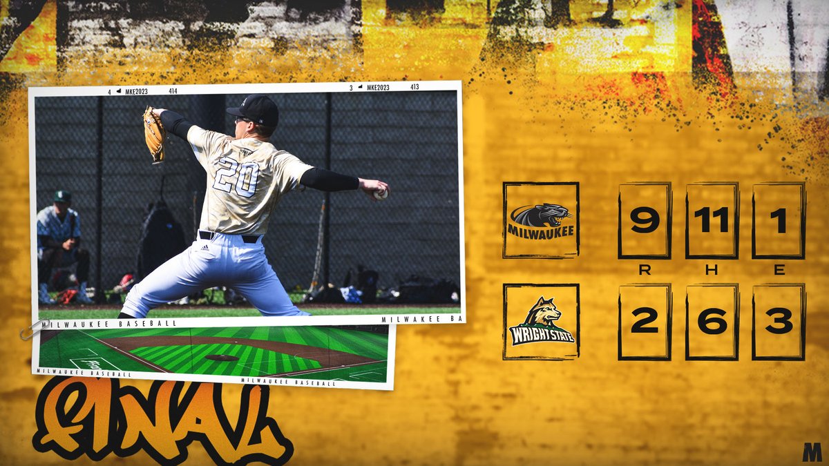 FINAL | <a href="/MKE_Baseball/">Milwaukee Baseball</a> 9, Wright State 2
WP: Turnquist (2-2)

‣ <a href="/eli_turnquist/">Eliot Turnquist</a> | 6 IP, 2 H, 0 R, 3 BB, 
‣ <a href="/aaronchap_/">Aaron Chapman</a> | 4-for-5, HR, 2 2B, 2 RBIs
‣ <a href="/Mark_Connelly4/">Mark Connelly</a> | 2-for-5, 2 RBIs
‣ <a href="/justinhausser7/">justinhausser</a> | 1-for-3, 2B, 2 RBIs
‣ <a href="/jnovak34/">Jake Novak</a> | 2-for-4, RBI

#UnitedWeRoar | #HLBASE