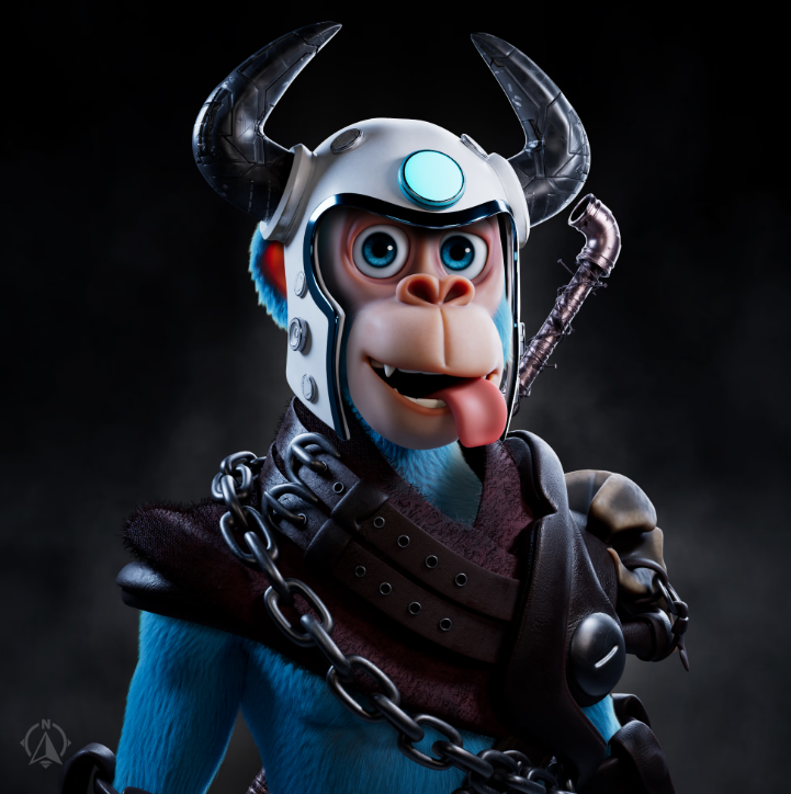 J_o_h_n_David's tweet photo. I just customized this wacky Ape using traits I minted FREE using @BullsApesProj's AWESOME dynamic in game ecosystem. 😜 

I love this #NFTProject 

#BAP #NFTs #CommunityTokenization $METH #BAPNation #TheBapLore #DynamicTraits #TheConfigurator #NFT #Web3 #ART https://t.co/M8WHs3O4nB