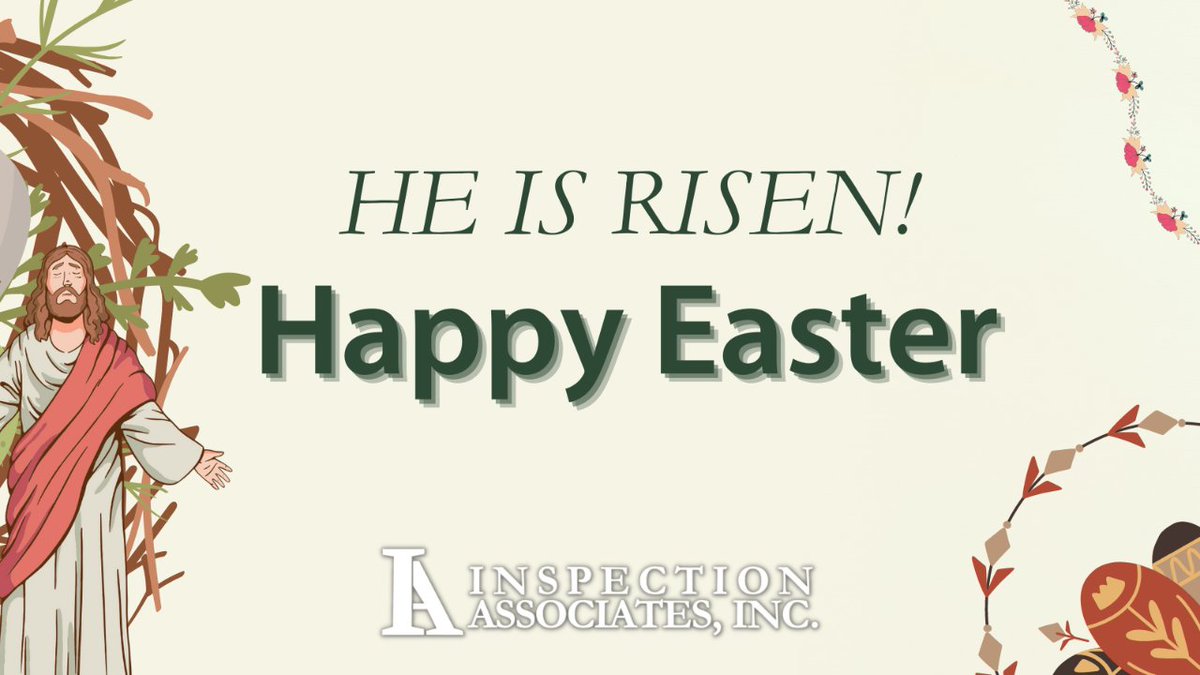 HE is Risen! Happy Easter from all of us here at Inspection Associates.
#InspectionAssociates #Quality #ConstructionInspection #InspectionSolutions #IntegritySolutions #OilandGas #ProjectManagement #Pipeline #MaterialManagement #Easter