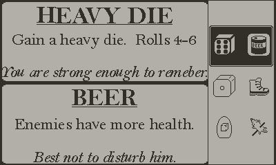 dudebromansicle's tweet photo. Was on a roll, so added the dice items for #ProtectMother.
https://t.co/wVLQMofNwV
Will add more dice and egg items later, but will probably on adding enemy variety next.
#playdate #indiedev #gamedev https://t.co/O8ABW7NsQC