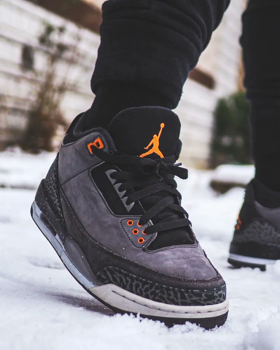 靴 Nike Air Jordan 3 Retro Fear Nike Air Jordan 3 Retro Fear Pack Grey Orange Men's Shoes