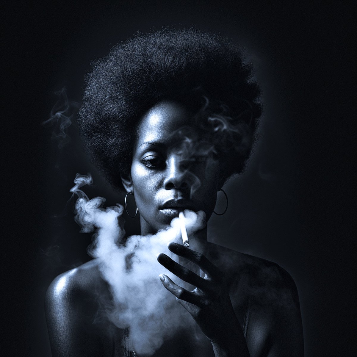 FlyingDogArt's tweet photo. Smoky Embrace.
In the heart of the Big Smoke, a mysterious woman with a majestic afro found solace among the swirling mists. Her hair, an ethereal cloud, danced in harmony with the smoke that enveloped her, creating a spectacle of intertwined forms. https://t.co/YToN02cDCh