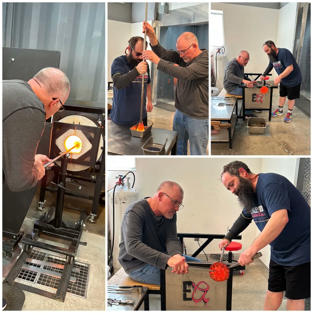 arttchr_Bert's tweet photo. Cool (actually quite hot) date this morning creating glass sculpture at Englewood Arts. https://t.co/rmhJ9JDGOU