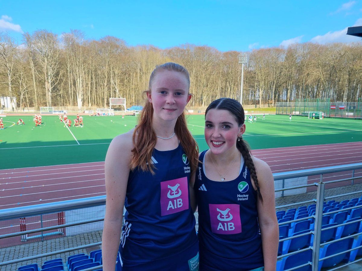 Proud day for the club Eva and Kia representing <a href="/ireu18girls2023/">Ireland JAG U18 Girls</a> v Poland <a href="/irishhockey/">Hockey Ireland</a> <a href="/UlsterHockey/">Ulster Hockey</a>