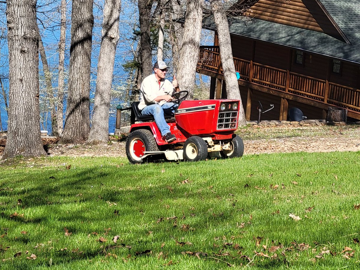 John is trying out the restored Cub 782 today. It runs safely up and down slopes.