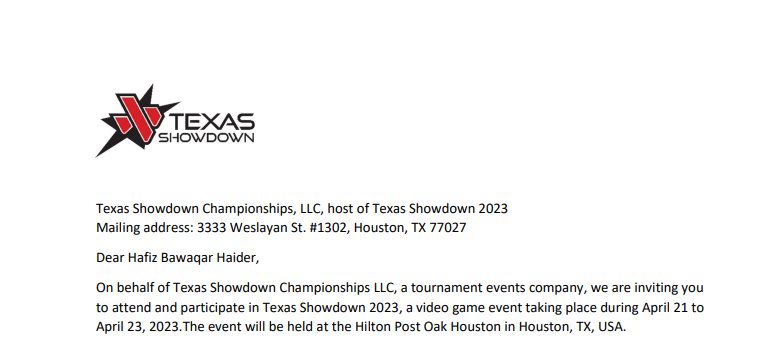 Bawaqar_Haider's tweet photo. I am sad to inform everyone that I was selected for @Texas_Showdown for Commentary this year, but I wouldn't get the Visa on this little time I have....

This year I have applied for all big international events happening around the world and I am aiming to attend most of them. https://t.co/HSSkugMwTk