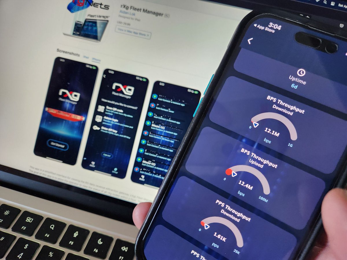 rgnets's tweet photo. ๐ Introducing the #RGNets rXg Fleet Manager mobile app!๐ฅNow, managing your revenue eXtraction gateway (rXg) fleet is easier than ever, right from your smartphone! ๐ฑMonitor the status of your fleet on-the-go! ๐ Download now: https://t.co/N4PyVoLhe7 / https://t.co/V81TURLKZU ๐ท https://t.co/PyyXPR7Uph