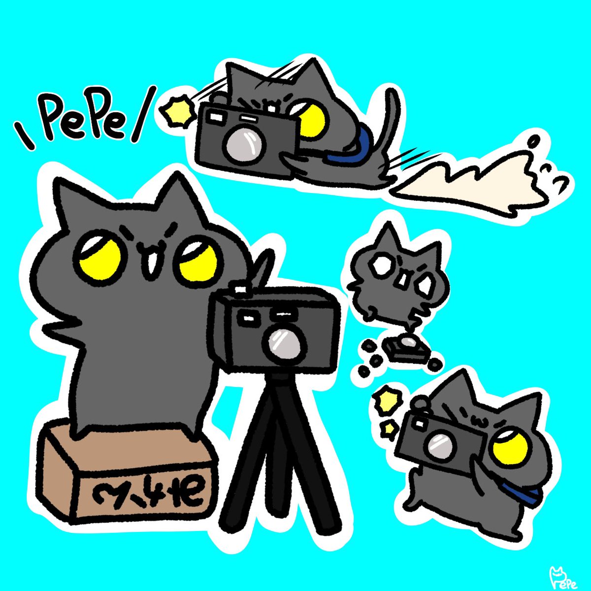 ppyarakashi's tweet photo. 写真を撮るのにハマったペペ📸📸

  #イラスト   #イラスト練習中   #ゆるいイラスト https://t.co/4dItjLklY2