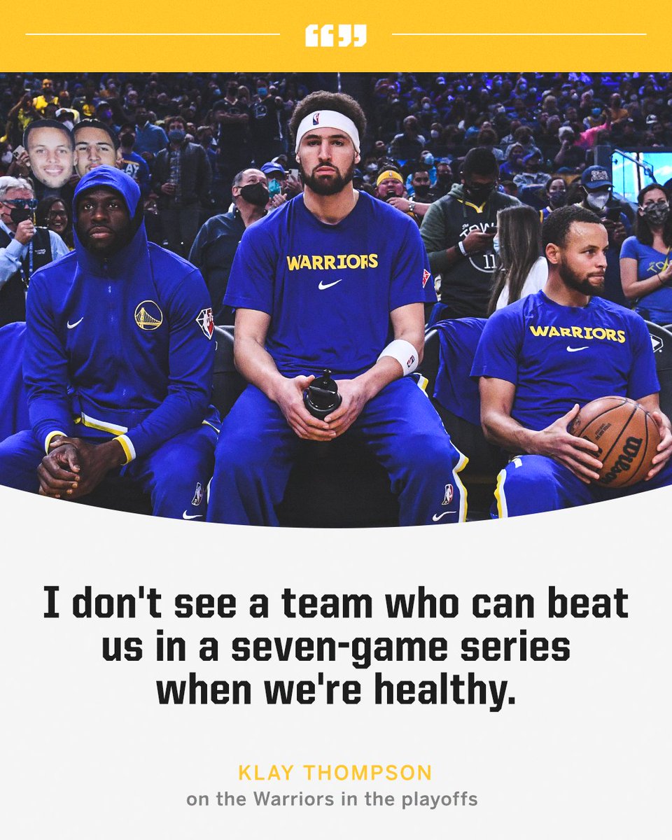 Klay is confident in his squad heading into the playoffs 😤

(via <a href="/kendra__andrews/">Kendra Andrews</a>)