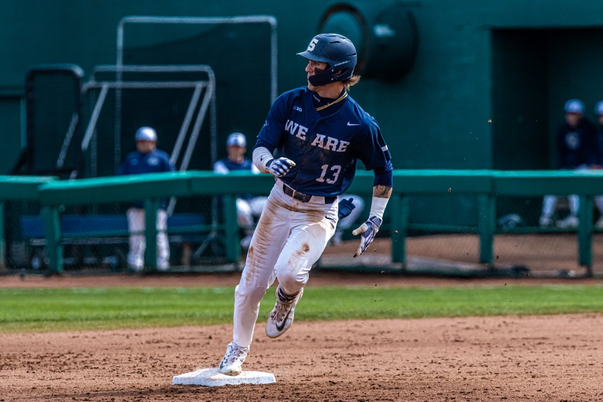 PennStateBASE's tweet photo. A big day by the bats helped Penn State to complete the series sweep over Delaware State with a 15-3 win on Saturday!

Tayven Kelley went 3-for-3 with two triples and a double, three runs and three RBI. 

Recap ➡️ https://t.co/HkXbDLI25M

#WeAre https://t.co/083xlEKwC0