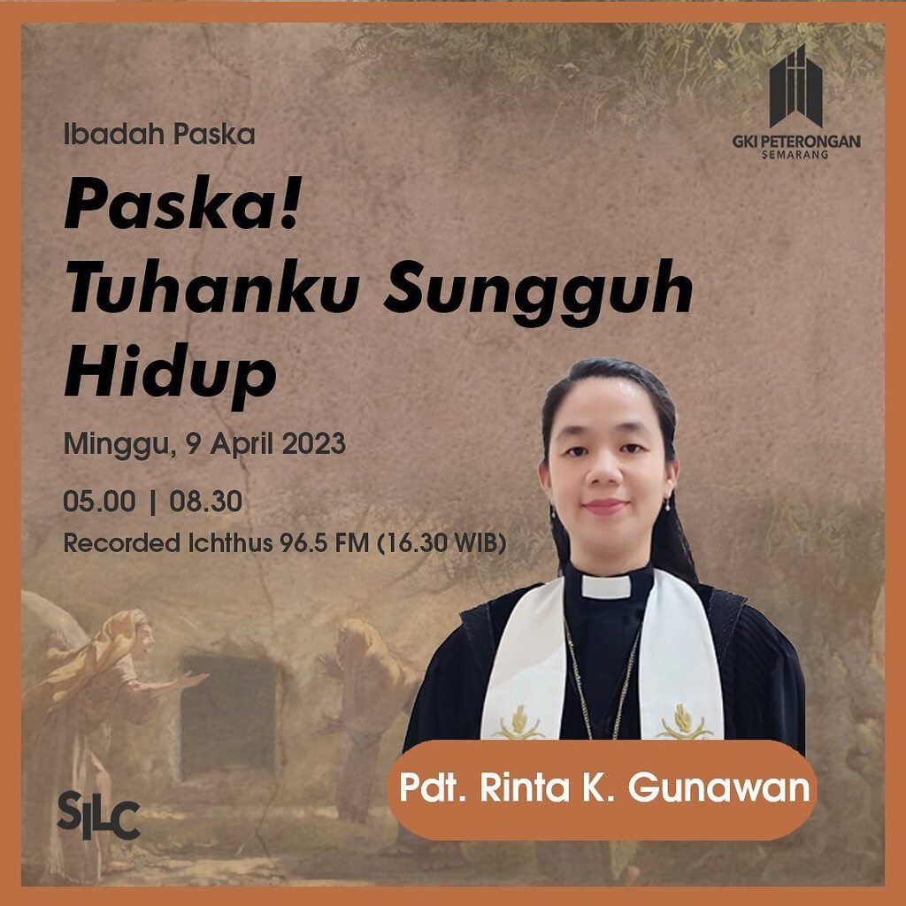 gkipeterongan's tweet photo. “Paska! Tuhanku Sungguh Hidup”

Mari kita merayakan kebangkitan-Nya dalam Kebaktian Paska pada hari Minggu, 9 April 2023 pk. 05.00 dan 08.30 bersama Pdt. Rinta K. Gunawan. Ikuti juga Perayaan Paska dengan penampilan Drama Musikal pada pk. 17.00.
.
Selama… https://t.co/IUv38JFCRW https://t.co/Jmp7NUCmBG