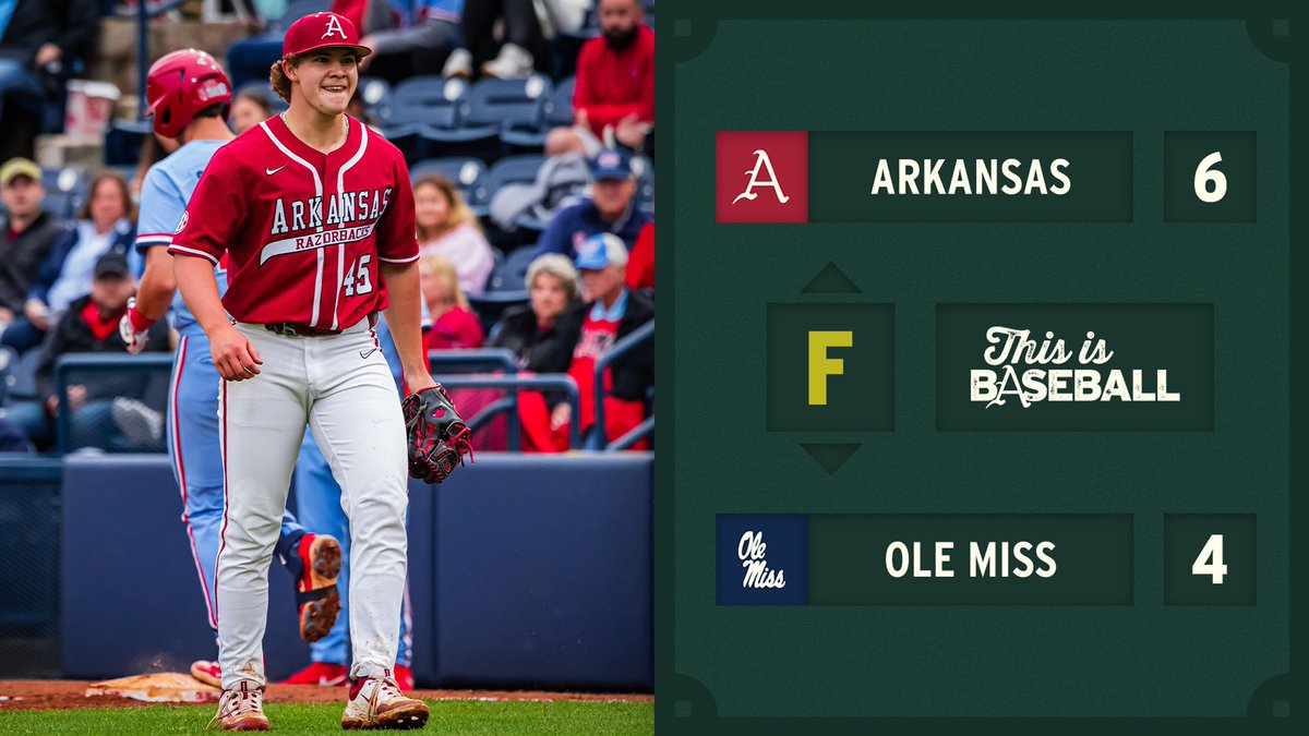 RazorbackBSB's tweet photo. HOGS WIN! SERIES W IN THE 'SIP! https://t.co/wQhuFxIvfp