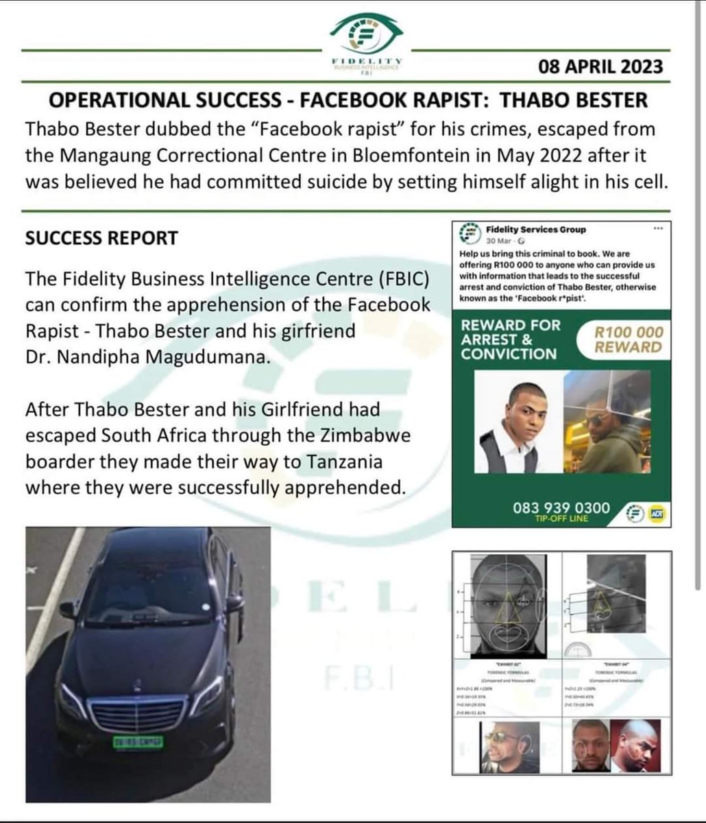 abelmafhoho's tweet photo. I see Lamola and Cele didn't want to acknowledge that #ThaboBesterArrested was arrested by Tanzanian police with the help of @Fidelity_Secure. Ironically Fidelity lost the tender to G4S ..and also the head of Fidelity investigation is none other than retired Maj Gen Booysen... https://t.co/lkJaWuEUno
