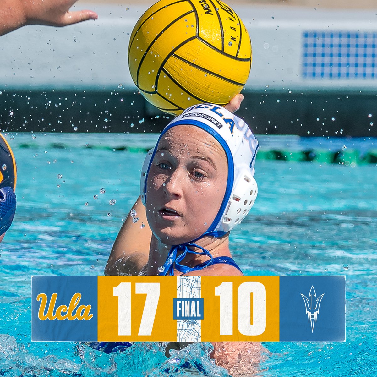 FINAL | No. 3 UCLA (18-4, 3-1 MPSF) defeats No. 19 Arizona State (8-11, 0-4 MPSF), 17-10! The Bruins received 🧢 tricks from Ava Johnson and <a href="/Taylorcsmith2/">Taylor Smith</a>. <a href="/Georgiaophillip/">Georgia Phillips</a> had eight saves while Izzy Rosensitto had two in the fourth quarter.
#GoBruins 🐻