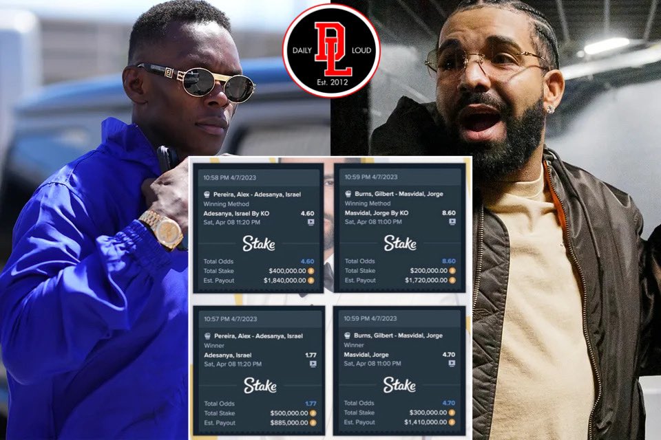 Daily Loud on Twitter "Drake bets 1.4 Million on UFC fights