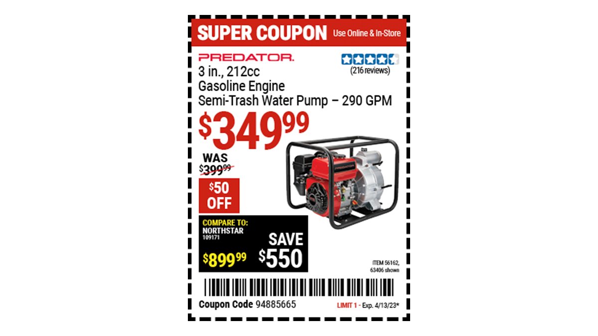 Harbor Freight on Twitter "Buy the PREDATOR 3 in. 212cc Gasoline