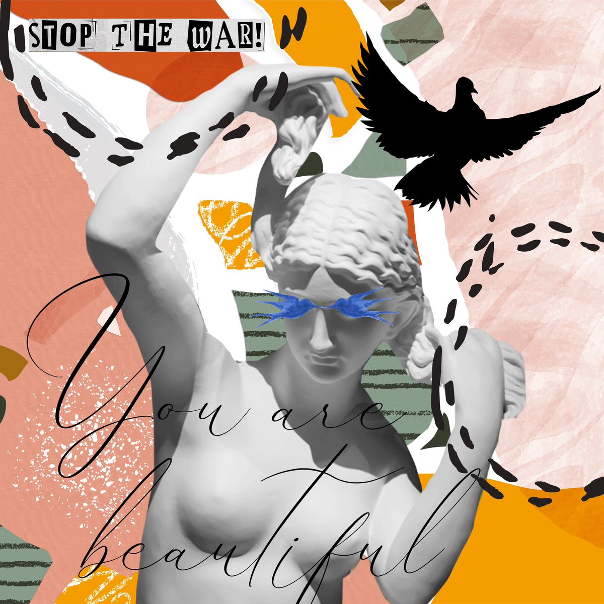 i_danziger's tweet photo. STOP THE  VAR 
Black dove of peace - you are beautiful 
Digital Art collage https://t.co/2ZYm7olZ06