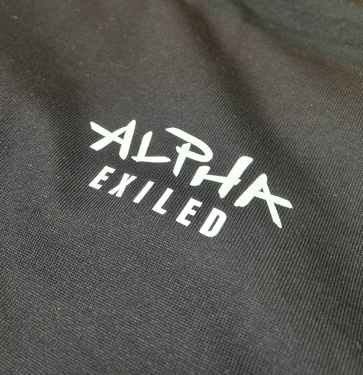 AlphaAcademyInc's tweet photo. Gm, peepin’ some printed samples before the big show #weareexiled https://t.co/C01TYNXeNX