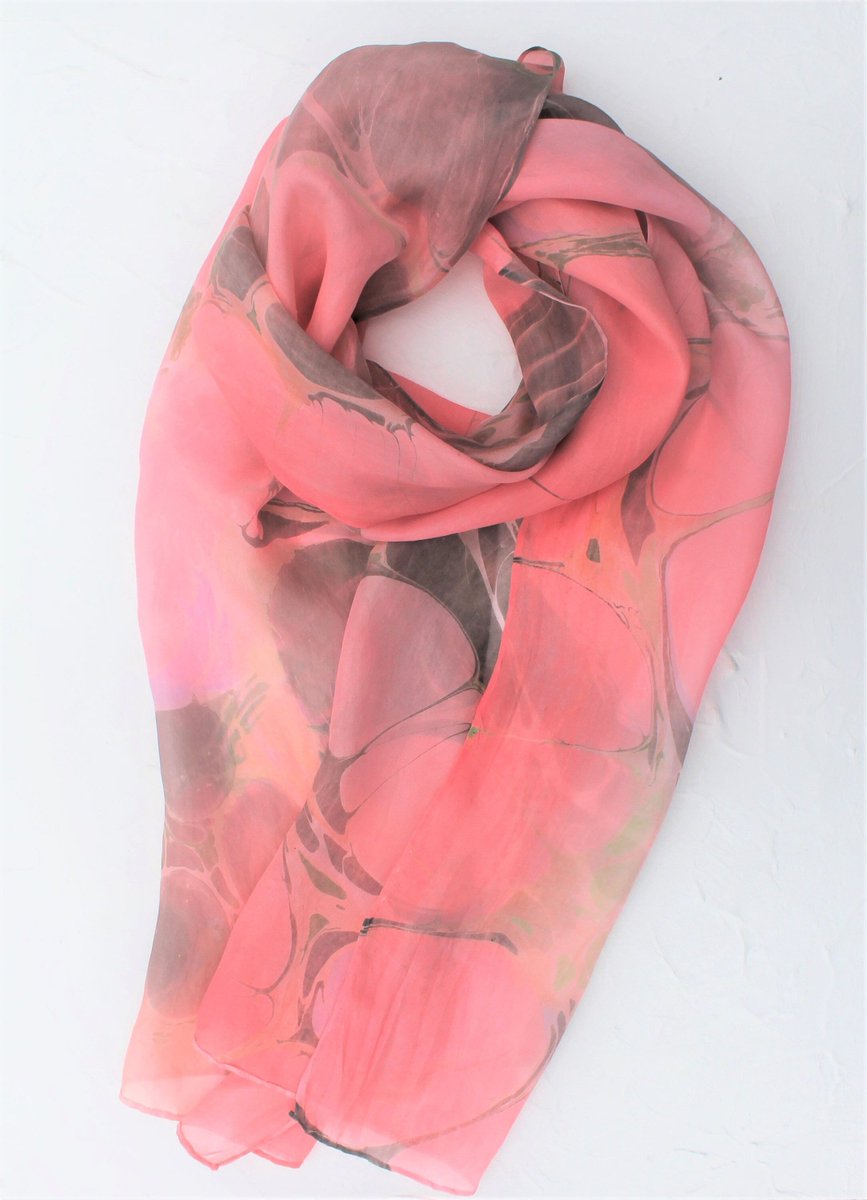 Excited to share the latest addition to my #etsy shop: Soft pink and peach silk scarf marbled in a stone pattern. etsy.me/3zGDtQf #pink #allseasons #grey #womensilkscarf #marbledsilkscarf #scarvesforsale #womansgift #teachergift #giftforher #girlfriendgift