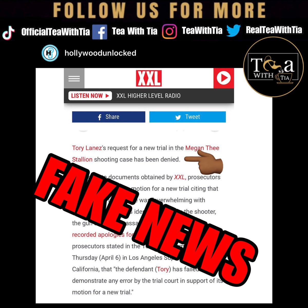 #FAKENEWS ALERT 🚨 hollywoodunlocked and @XXL are responsible for spreading false news. Rather intentionally or accidentally this news is INCORRECT!!!