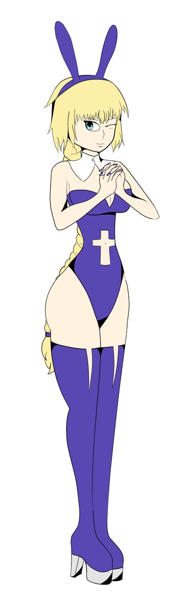 ReginaMentis's tweet photo. Easter Day of The #MonthoftheBunny! Today is an important one for me as a Christian: St. Jeanne! (As depicted by #Fate) It's a bit simpler than prior pieces, no fancy abstract background, but I think it's a show of improvement <3 #FGO #FateGrandOrder #Ecchi #Bunnysuit #Nasuverse https://t.co/yfSDHNfnH2