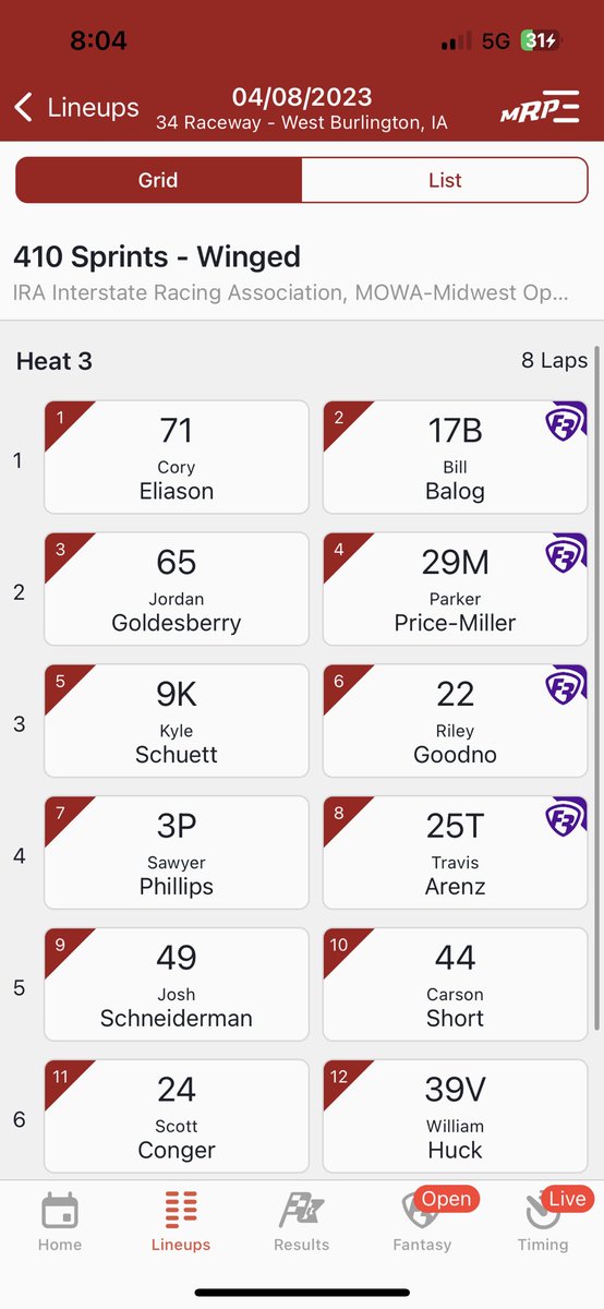 IRA Sprints on Twitter "Here are tonights heat race lineups!"