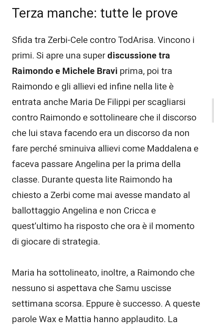 7princ_8's tweet photo. Grazie ad Amici News che le aveva riportate in maniera quanto meno dettagliata si può leggere la discussione tagliata tra Raimondo, i giudici e Maria.
E Raimondo Todaro aveva ragione a mani bassissime.
#Amici22 https://t.co/0NhFZ8ag6c