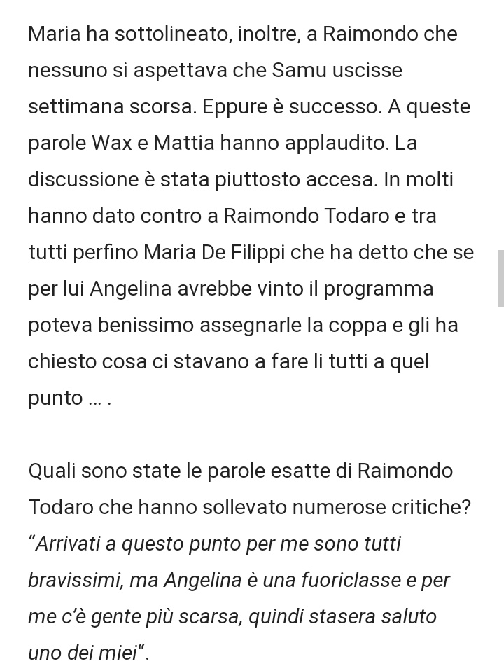 7princ_8's tweet photo. Grazie ad Amici News che le aveva riportate in maniera quanto meno dettagliata si può leggere la discussione tagliata tra Raimondo, i giudici e Maria.
E Raimondo Todaro aveva ragione a mani bassissime.
#Amici22 https://t.co/0NhFZ8ag6c