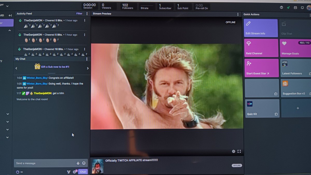 LET'S GO!!!!!!!! Thanks to everyone's support and LOVE.. I have finally made AFFILIATE on Twitch!!!!!!!! 🤘❤️🤘❤️🤘❤️twitch.tv/acrazymullet