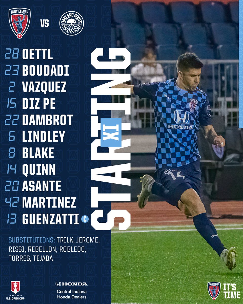 IndyElevenESP's tweet image. El once inicial de esta noche contra Oakland

#INDvOAK | #CentralIndianaHonda  Translated using #MicrosoftFlow