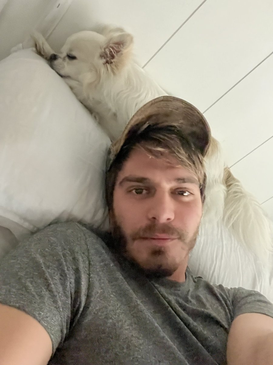 Taking a fuzzy nap with my furry friend 🐾🧔🏼