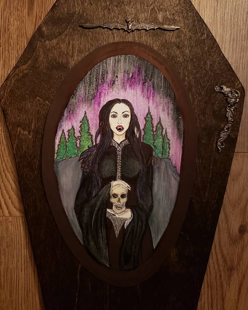 Closer look #vampire #darkgoddess #vampirewoman #darkart #gothdecor #gothart