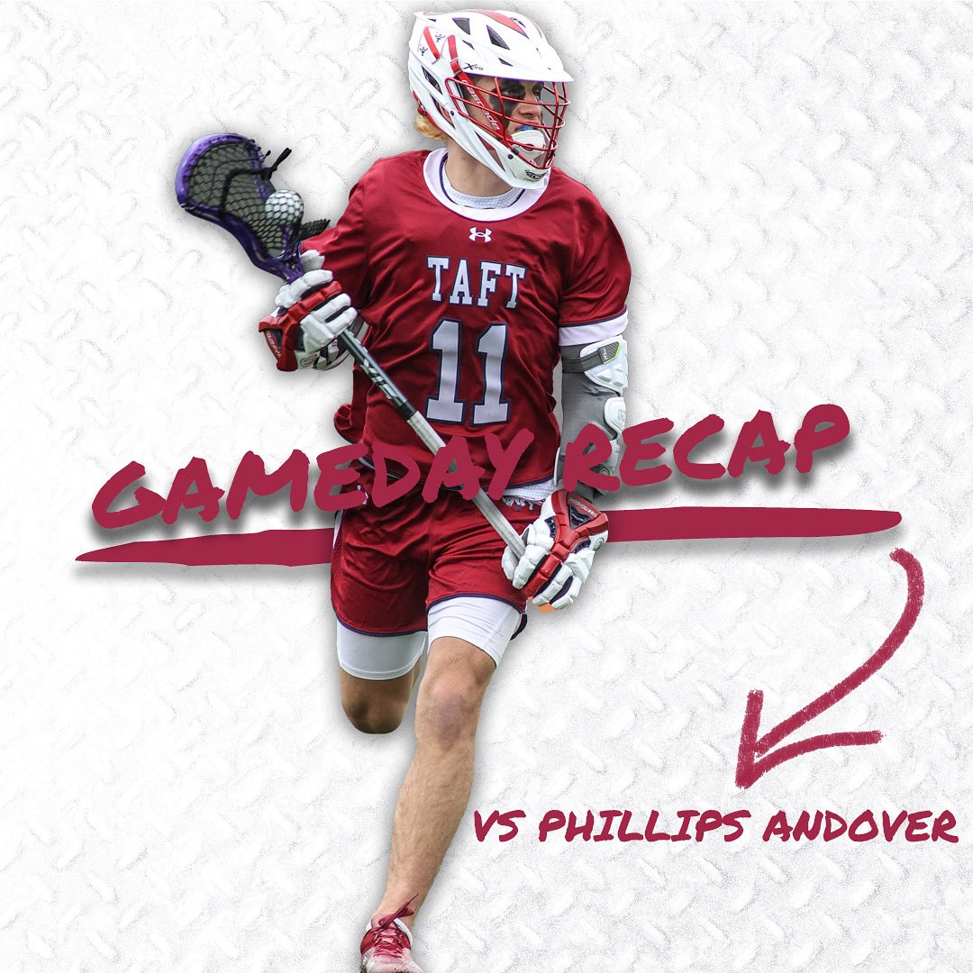 TaftBVLax's tweet photo. ✅ Taft: 24, Andover: 4. Final. 

🦏🦏 Harry Attell ‘24 and Russ Fitzgerald ‘25 share the hard hat for dominating possession in the middle of the field!

#ExpectNothing x #EarnEverything

🦏🔴🥍 https://t.co/0rwqZRq04v